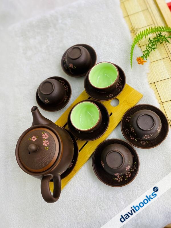 (ad10693) Bộ Ấm Trà Đất Đỏ Tím Hồng