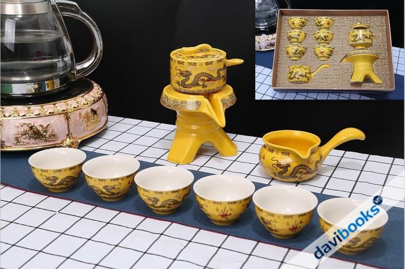 (ad10734) Bộ Ấm Tách Pha Trà Cối Xoay Gió