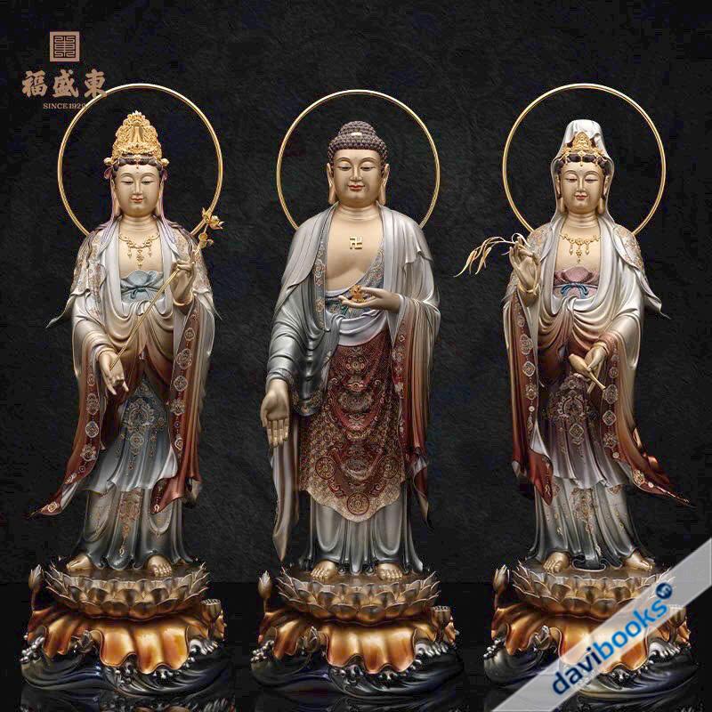 Tôn tượng Tây Phương Tam Thánh - Cao 48 cm