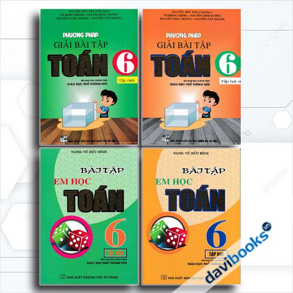 Combo Phương Pháp Giải Bài Tập Toán 6 + Bài Tập Em Học Toán Lớp 6 (Theo Chương Trình Giáo Dục Phổ Thông Mới, Bộ 4 Cuốn)
