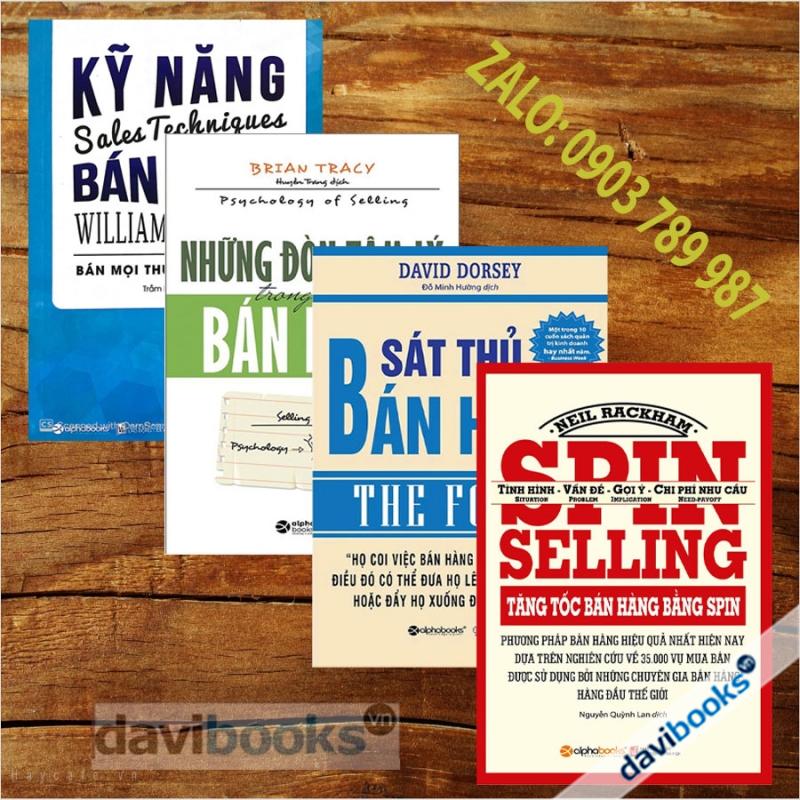 Combo Kỹ năng Bán Hàng (4 Cuốn): Tăng Tốc Bán Hàng Bằng SPIN + Những Đòn Tâm Lý Trong Bán Hàng + Sát Thủ Bán Hàng + Kỹ Năng Bán Hàng (4 Cuốn)