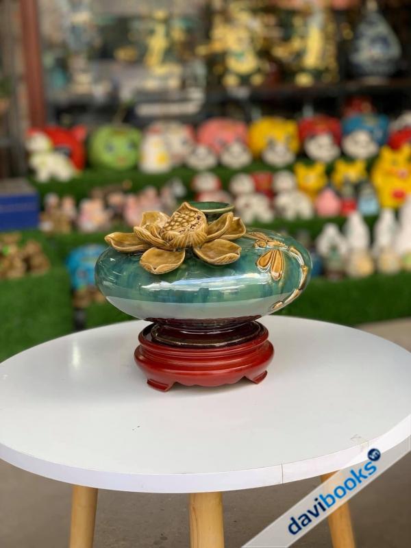 (ad10115) Bình Hút Lộc Đắp Sen