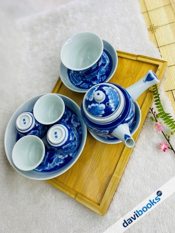 (ad10684) Bộ Ấm Chén Bát Tràng Long Ẩn Dáng Tống