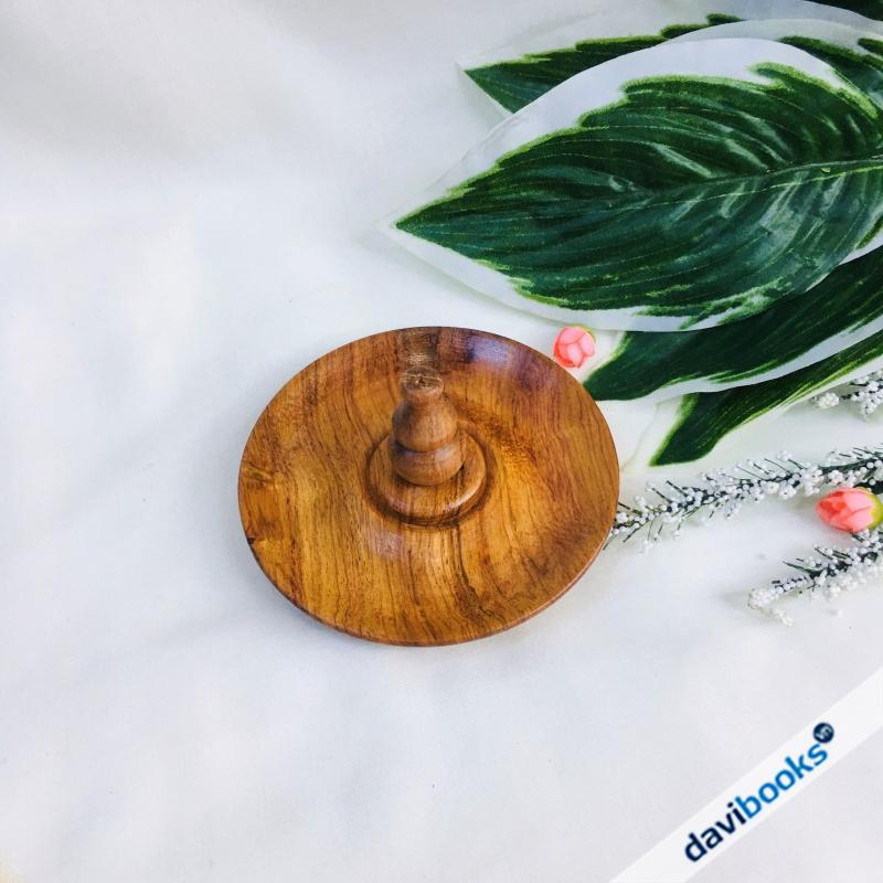 (ad3467) Dĩa Gỗ Hồ Lô Xông Trầm