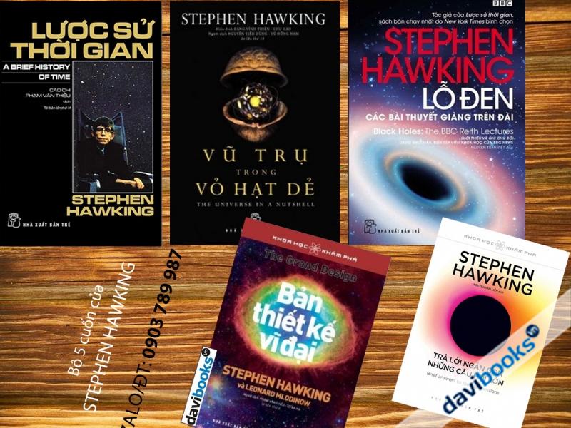 Stephen Hawking: Lược Sử Thời Gian + Vũ Trụ Trong Vỏ Hạt Dẻ + Lỗ Đen + Trả Lời Ngắn Gọn Những Câu Hỏi Lớn + Bản Thiết Kế Vĩ Đại (Bộ 5 Cuốn)