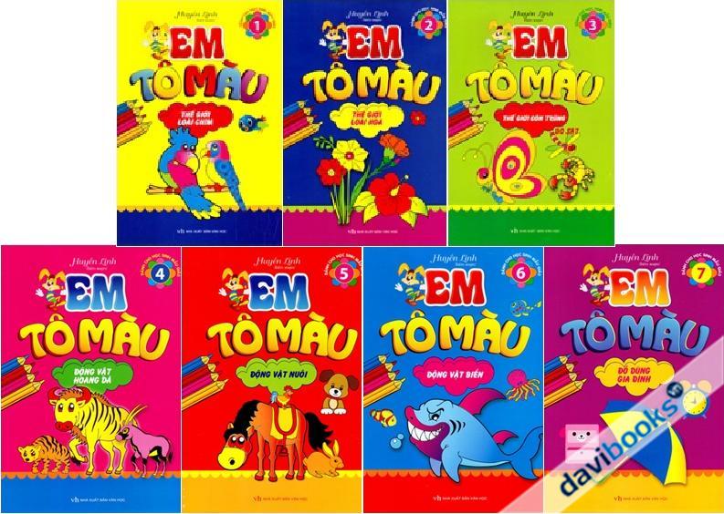 Bộ Em Tô Màu Dành Cho Học Sinh Mẫu Giáo (Bộ 7 Quyển)