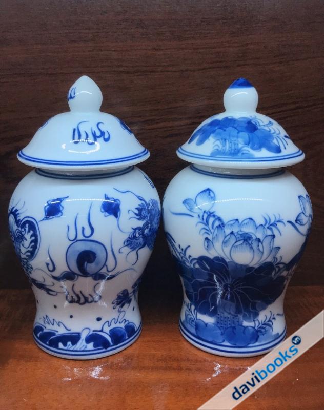 (ad4497) Chóe Thờ Xanh Men Lam