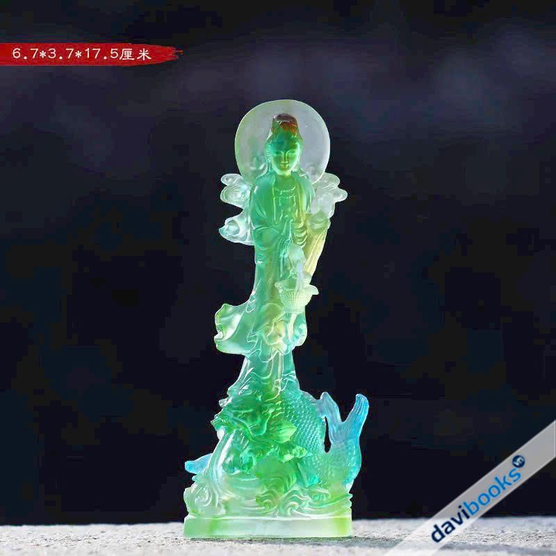 Tượng Bồ Tát Quán Thế  Âm Lưu Ly - Cao 17,5 cm