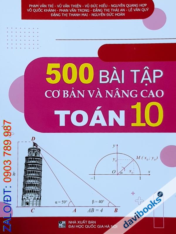 500 Bài Tập Cơ Bản Và Nâng Cao Toán 10 (Bộ SGK Hiện Hành)
