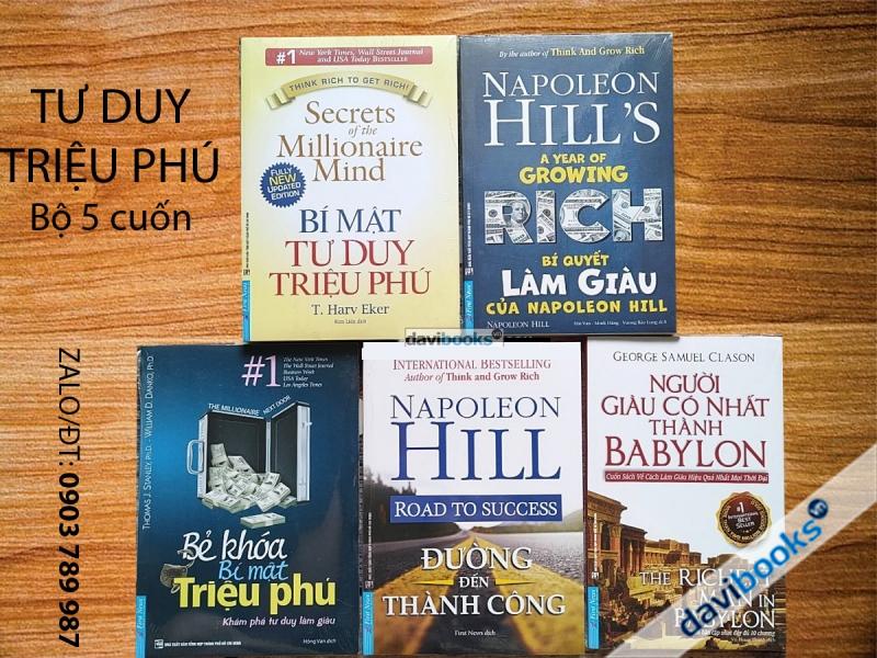 Tư Duy Triệu Phú (Bộ 5 Cuốn):  Bí Mật Tư Duy Triệu Phú + Bí Quyết Làm Giàu Của Napoleon Hill + Bẻ Khóa Bí Mật Triệu Phú + Đường Đến Thành Công + Người Giàu Có Nhất Thành Babylon