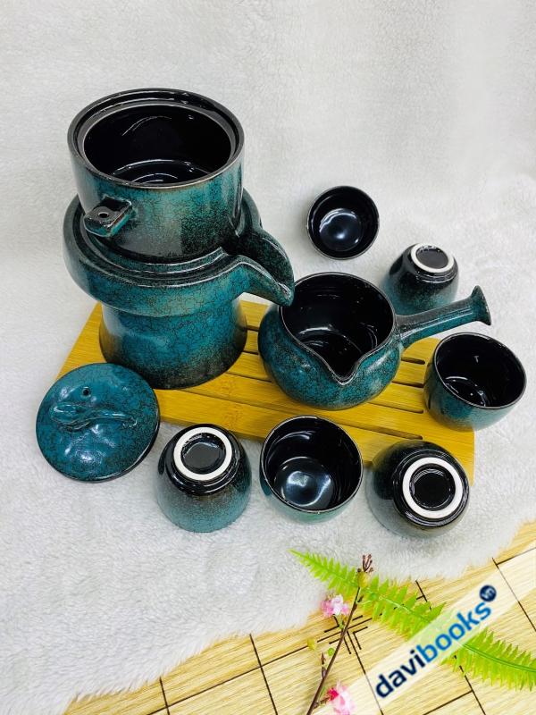 (ad10735) Bộ Ấm Chén Pha Trà Cối Xoay