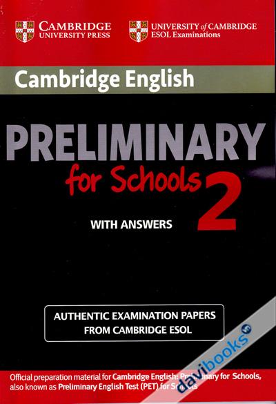 Cambridge English Preliminary English Test For Schools 2 With Answers