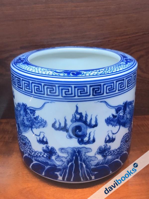 (ad4545) Bát Hương Men Lam Bát Tràng