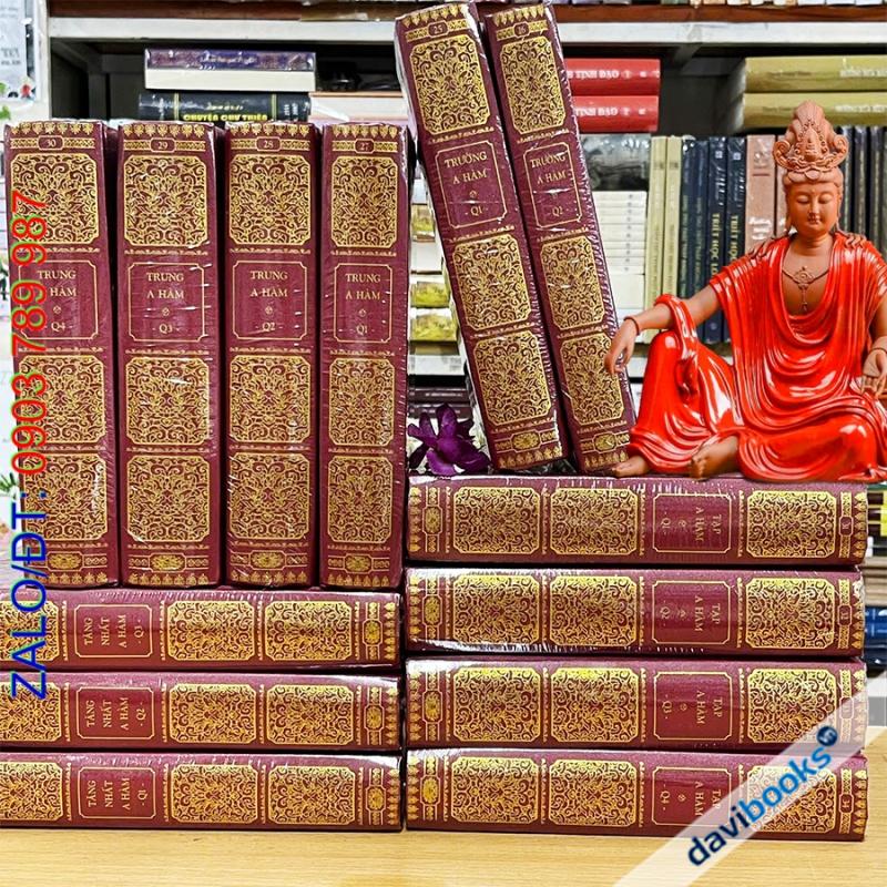 Kinh A Hàm (Trọn Bộ 13 Cuốn) - Bản Bìa Nâu Ép Nhủ Đẹp