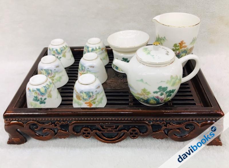 (ad5948) Bộ Tách Trà Dáng Đào Sơn Thủy