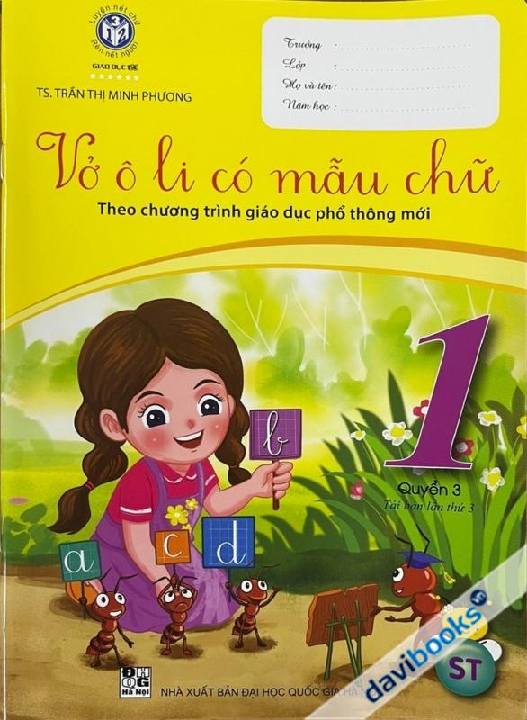 10 Cuốn: Vở Ô Li Có Mẫu Chữ Lớp 1 Quyển 3 (Sáng Tạo)