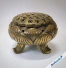 (ad4656) Lư Xông Trầm Bông Sen Đồng