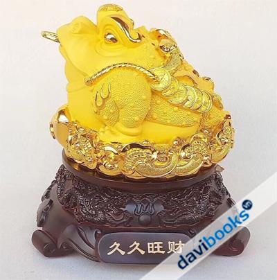 (ad4413) Cóc Thiềm Thừ Nhũ Vàng Đế Xoay