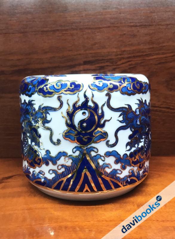 (ad4555) Bát Hương Vàng Nổi Lam