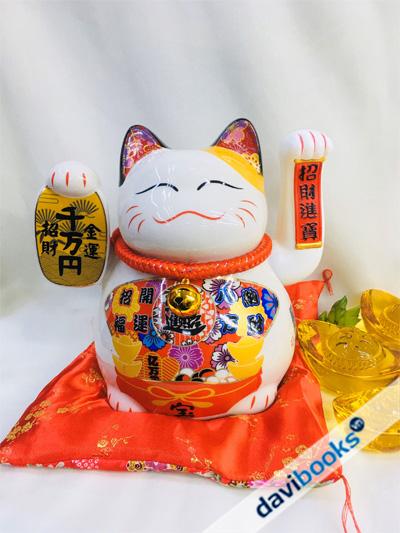 (ad3322) Mèo Ngắc Tay Bằng Sành m461