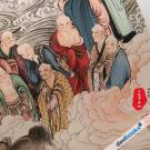 Tranh Bồ Tát Và La Hán - Size 58 x 192 cm (Chưa Bồi Cuộn)